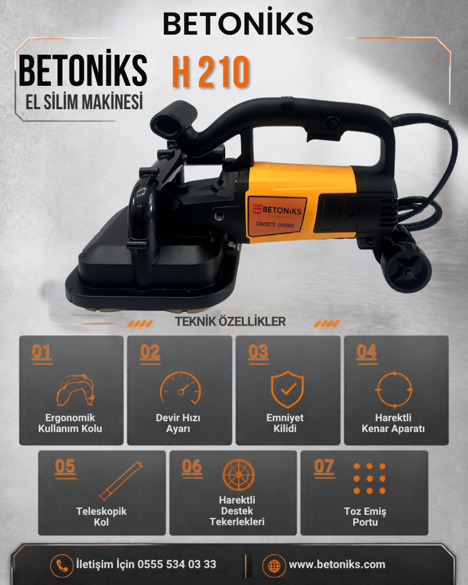 BETONİKS H 210 EL SİLİM MAKİNESİ TEK ELMASLI