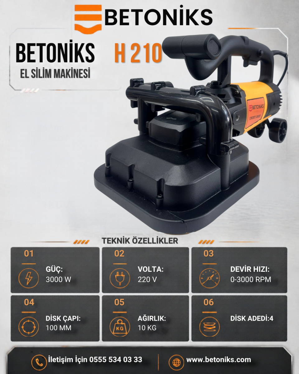 BETONİKS H 210 EL SİLİM MAKİNESİ TEK ELMASLI
